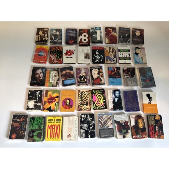 Vintage Cassette Tapes Lot of 41 Mixed Music 70s 80s Rock Pop with Carrying Case - Picture 2 of 13